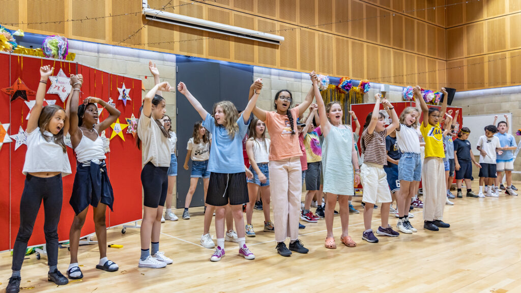 Children at King's Cross Academy Primary School Assembly
