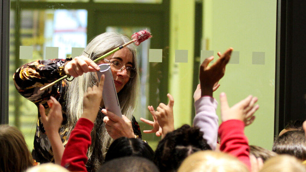 Music lesson with Dame Evelyn Glennie at King's Cross Academy Primary School